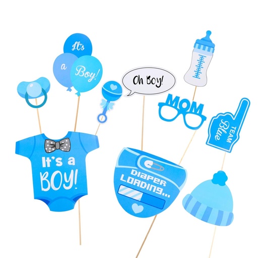 [871125258757] PARTY CASA Photobooth Props Baby Boy Blue