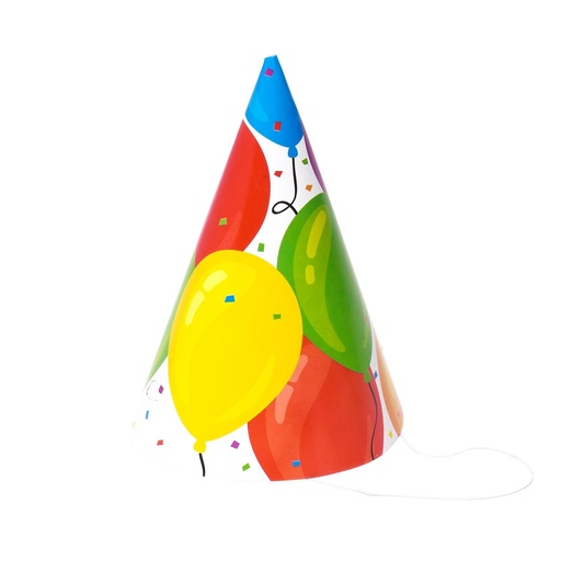 [871125256624] PARTY CASA Party Hat Balloon Print Ø10.5xh15cm