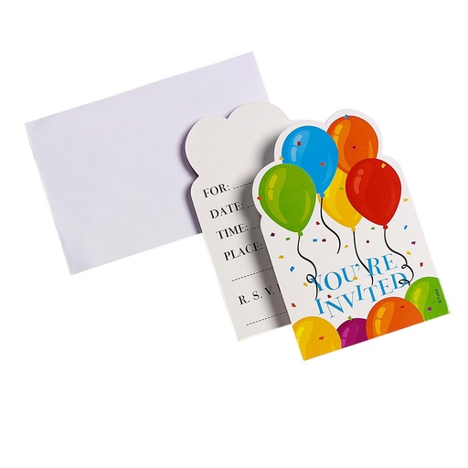[871125256622] PARTY CASA Invitation Card Balloon 9x14cm
