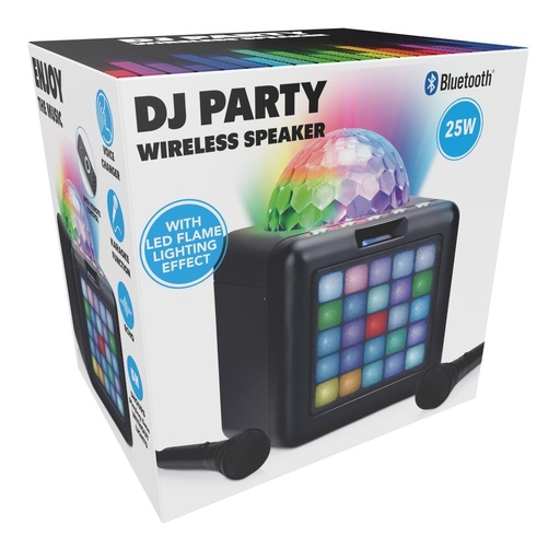 [871125255644] Karaoke PartySpeaker BT 10W 25 LEDs USB