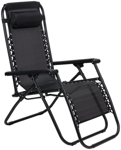 [871125233478] Foldable Camping Chair 93x67x107cm Black