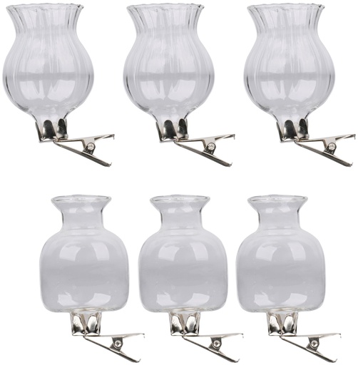 [871125249582] Vase with Clip Transparent d4xh6cm