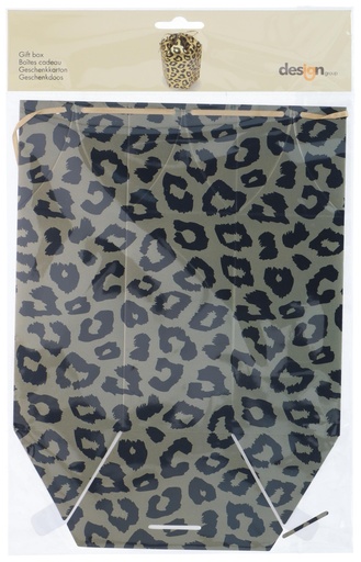 [871067522460] Foldable Gift Box 13.5cm Leopard Print