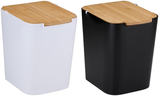 [871125250610] Dustbin 22x17.5x24cm with Bamboo Lid