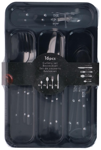 [871125249958] Cutlery set 16pcs in tray