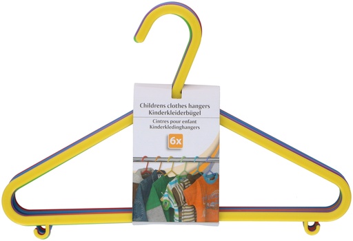 [871125287771] Children's Clothes Hanger Rainbow 30x18cm - 6 pcs