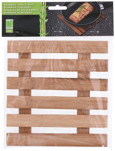 [871125208814] Table Mat Coaster Trivet Bamboo 17.5x18cm