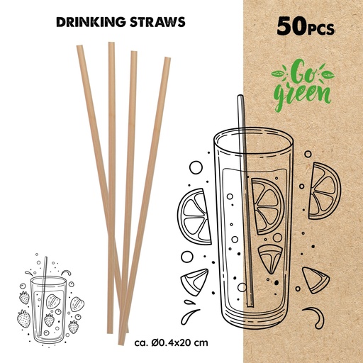 [871125224268] Drinking Straws 20cm Ø0.4