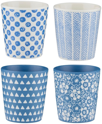 [871125250131] Mug 200ml Ø7.7xh8.3cm Blue Pattern