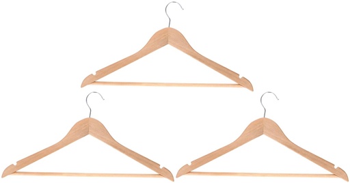 [871125280987] Clothes Hanger with U-Notch 44.3x24cm - 3 pcs