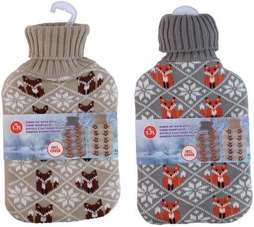 [871125200922] Hot Water Bottle 1.7L with Knit Cover