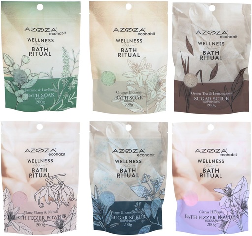 [4019199757813] Wellness bath ritual pouches assortment 200 g