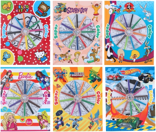 [871674500774] Colouring Book with 12 Pencils 27x21cm