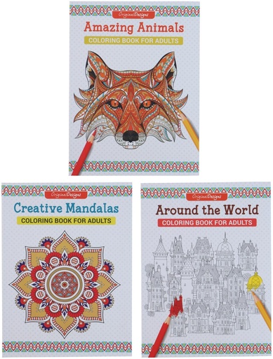 [871125225624] Adult Coloring Book Set 3as