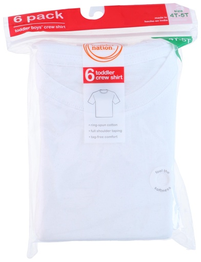 [088451403721] Toddler Boys Crew Shirt 6pcs