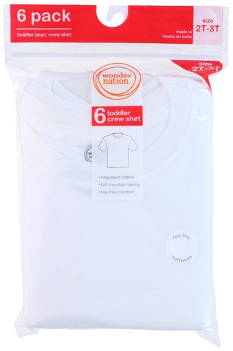 [088451403720] Toddler Boys Crew Shirt 6pcs