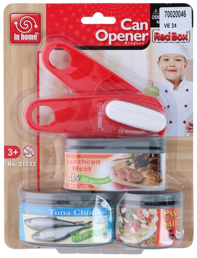 [008222821232] Can Opener with 3 Cans Playset