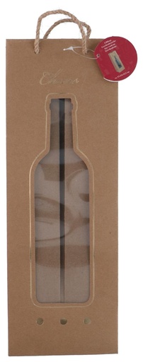 [871125257228] Gift Bag Brown With Jute Handle 37x13x12.5cm