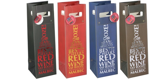 [871125218988] Wine Gift Bag 40x12.4cm With Ribbon Handle