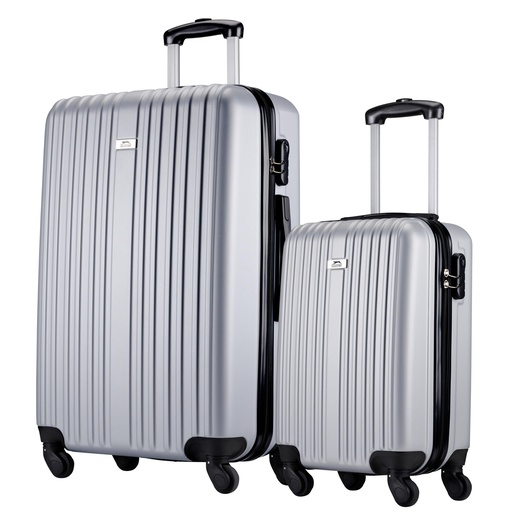 [871125224726] SLAZENGER Trolley Set 18/26 Inch Silver With Lock