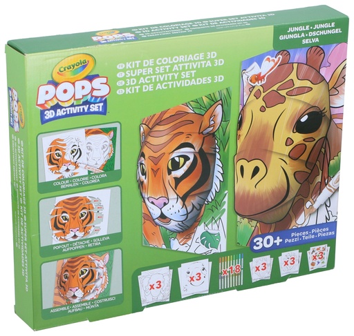 [007166212595] CRAYOLA 3D Jungle Animal Activity Set 30pcs