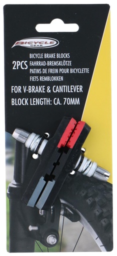 [871125247630] BICYCLE GEAR Bike Brake Blocks V-Cantilever 65g