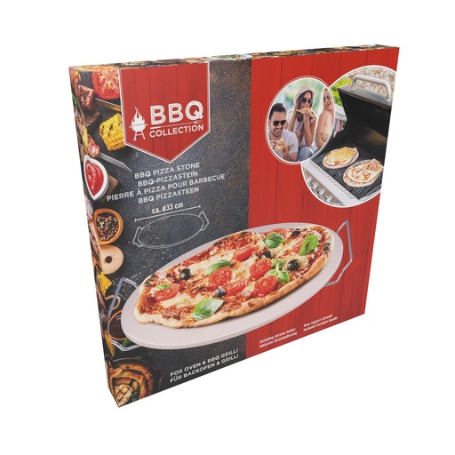 [871125247456] BBQ COLLECTION Pizza Stone 33cm Barbecue Accessory