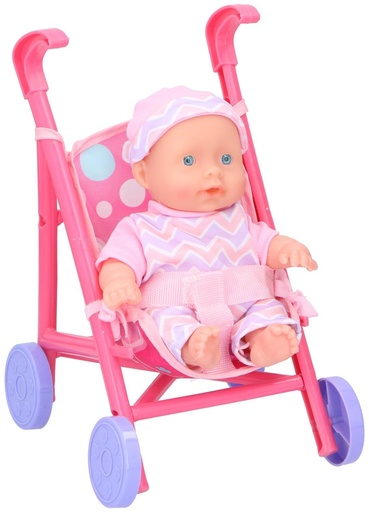 [871125216498] MY BABY & ME Baby Doll 20cm with Stroller