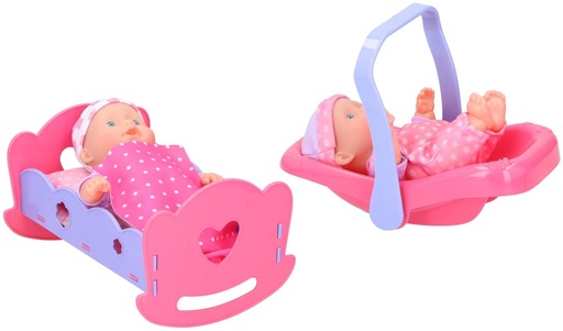 [871125216499] MY BABY & ME Baby Doll 20cm with Carry Seat