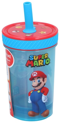 [841249721437] NINTENDO Drinking bottle w/straw 370ml Super Mario