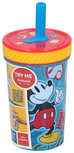 [841249774387] DISNEY Drinking bottle w/straw Mickey 370ml