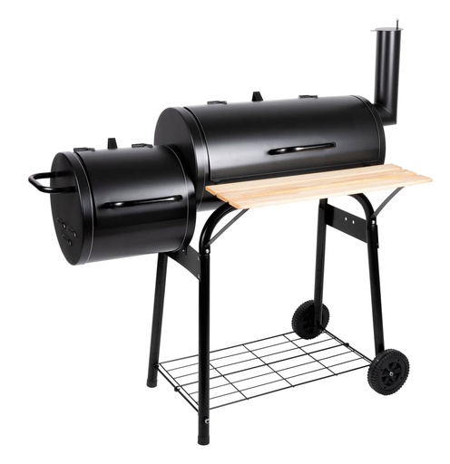 [871125230663] ALPINA Smoker BBQ grill with side firebox 104x45x114.5 cm