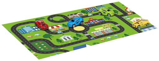 [871125246544] EDDY TOYS Toy Car Play Mat with 4 Cars