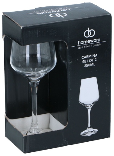 [584456545221] HOMEWARE Carmina Wine Glasses 250ml Set of 2
