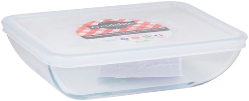 [342647028716] UNBRANDED Rectangular Glass Storage Dish with Lid 1.3L