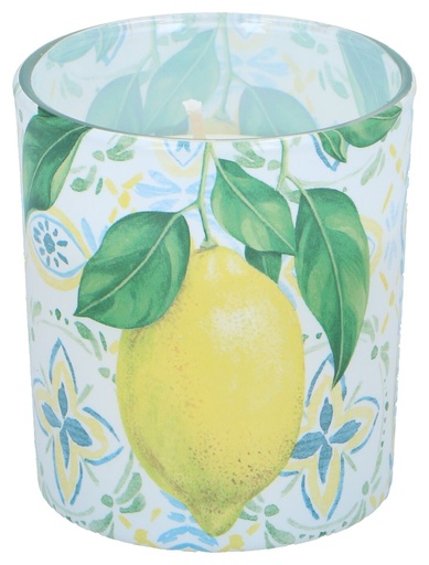 [400856581254] UNBRANDED Scented Candle in Glass Lemon Design Ø7cm