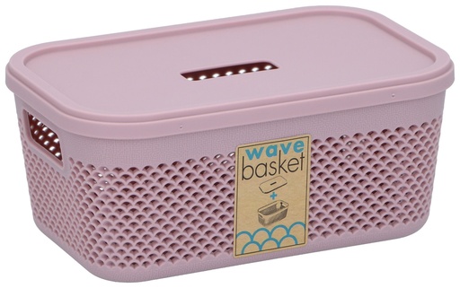 [571025550841] PLAST1 Wave Storage Basket with Lid 0.6L