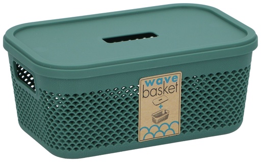 [571025550848] PLAST1 Wave Storage Basket with Lid 0.6L