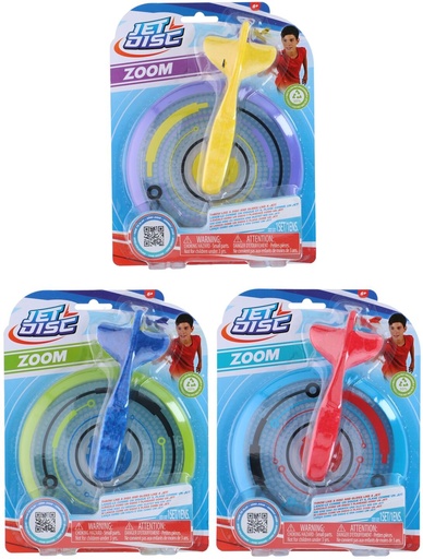 [842113491803] UNBRANDED Jet Disc Zoom Disco Volador Planeador 3 Surtidos