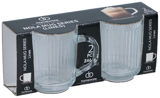 [869191390106] HOMEWARE Bicchiere Nola LIN 246 ml, 2 pezzi