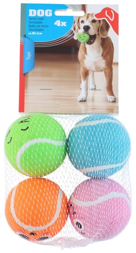 [871125244458] PET TOYS Dog tennis balls 4-pack Ø6.5 cm