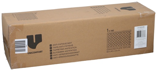 [871749663387] UNICOMFORT Anti-Fatigue Mat 60x90x1,5cm Diamond Plate Texture