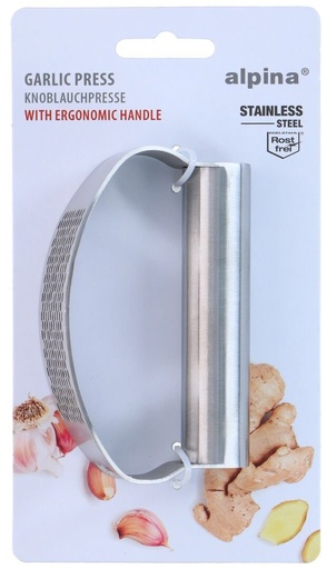[871125246572] ALPINA Stainless Steel Garlic Press with Ergonomic Handle