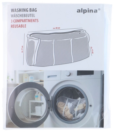[871125247012] ALPINA Cesto Portabiancheria con Tre Scomparti