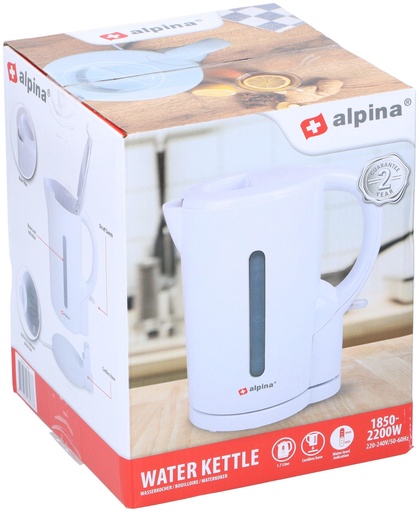 [871125218537] ALPINA Water Kettle 1.7L 2200W White